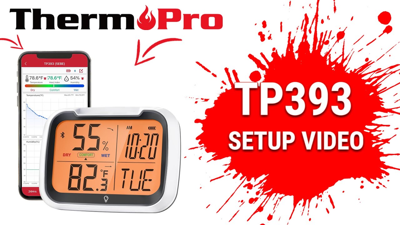 ThermoPro TP393 Bluetooth Indoor Temperature and Humidity Monitor Setup Video