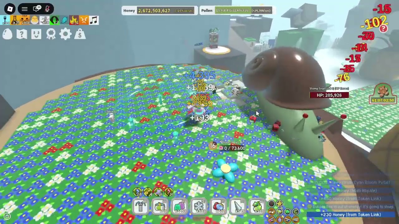 Bee Swarm Simulator - Derrotando o Caracol do Toco pela 1ª Vez