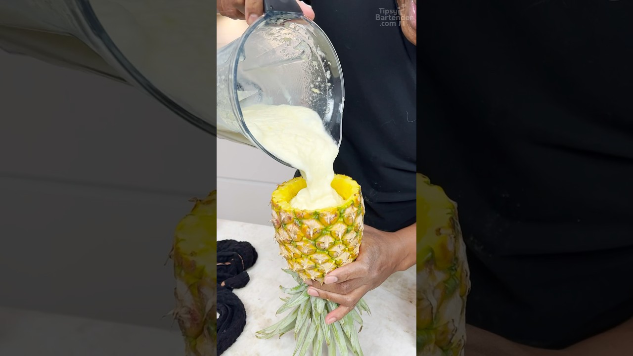 Pi&ntilde;a colada pineapple goblet