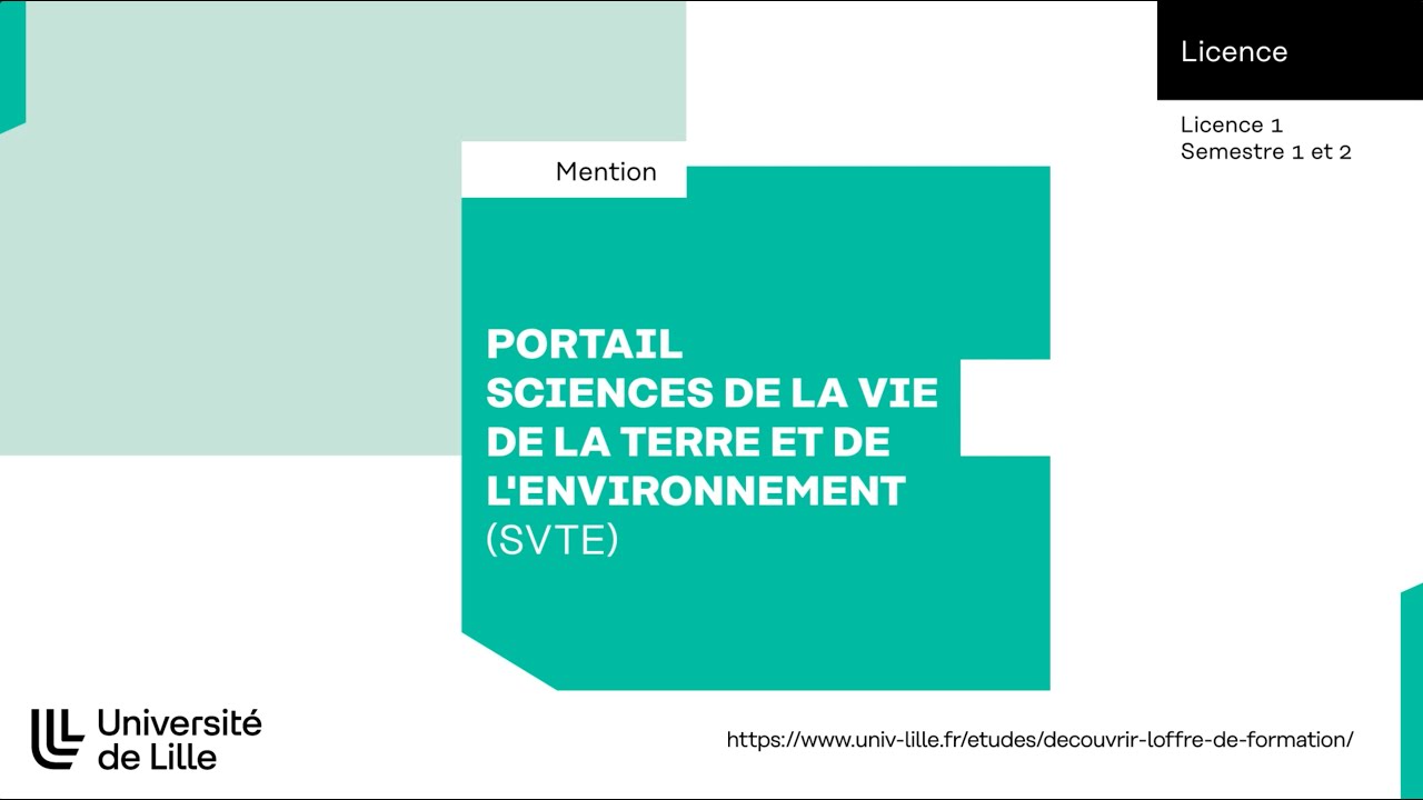Licence Portail Sciences de la Vie, de la Terre et Environnement  (SVTE)
