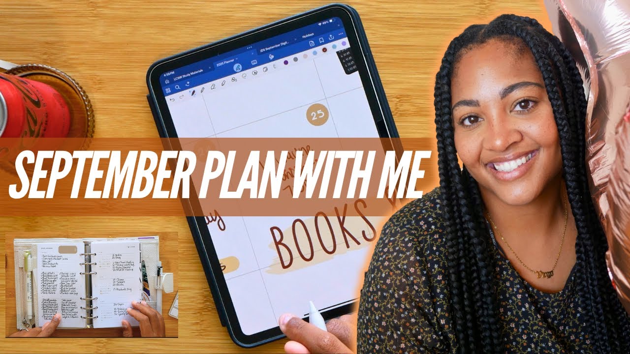 Resetting my digital planner and paper planner for September! SEPTEMBER 2025 MONTHLY PLAN WITH ME ✍🏾