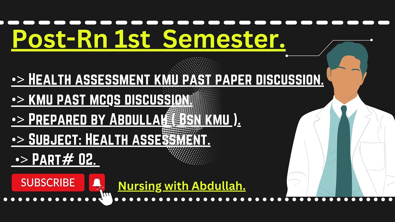 Health assessment past paper | Kmu health assessment past paper in urdu| Post-Rn 1st semester|