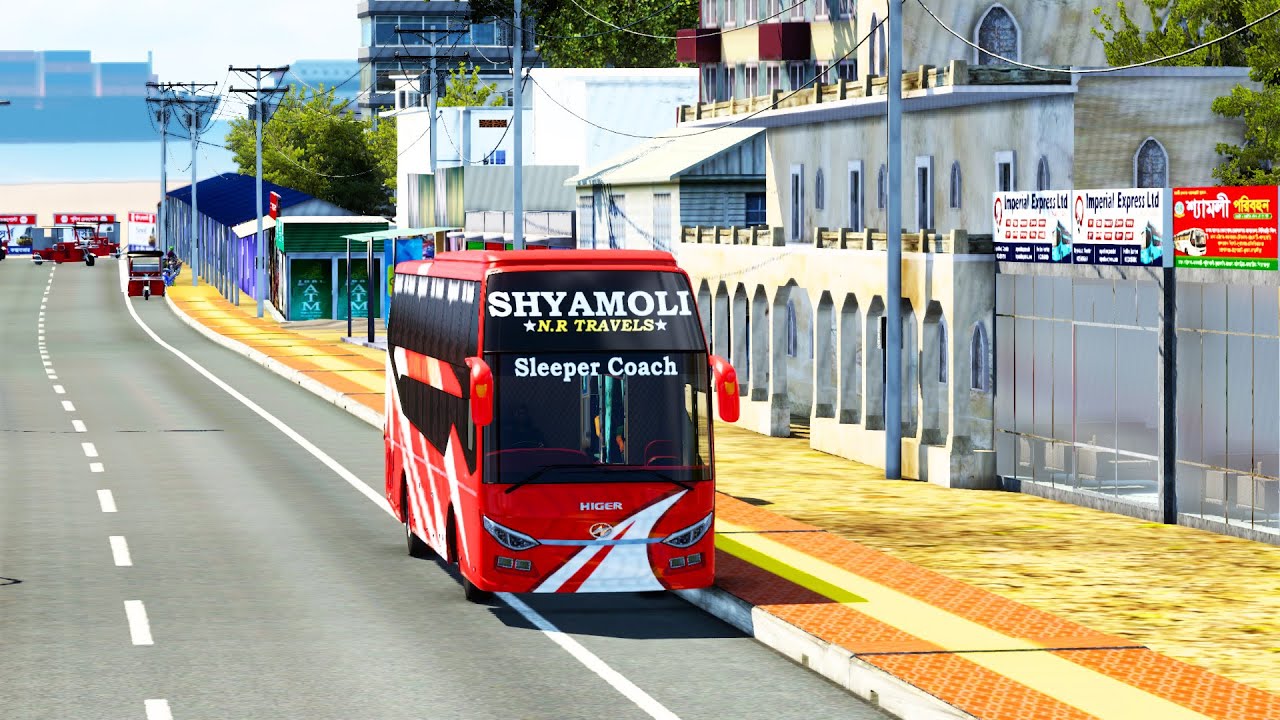 Shyamoli N.R Travels Hino Higer Sleeper| Dhaka-Kuwakata | Bsn Map V5
