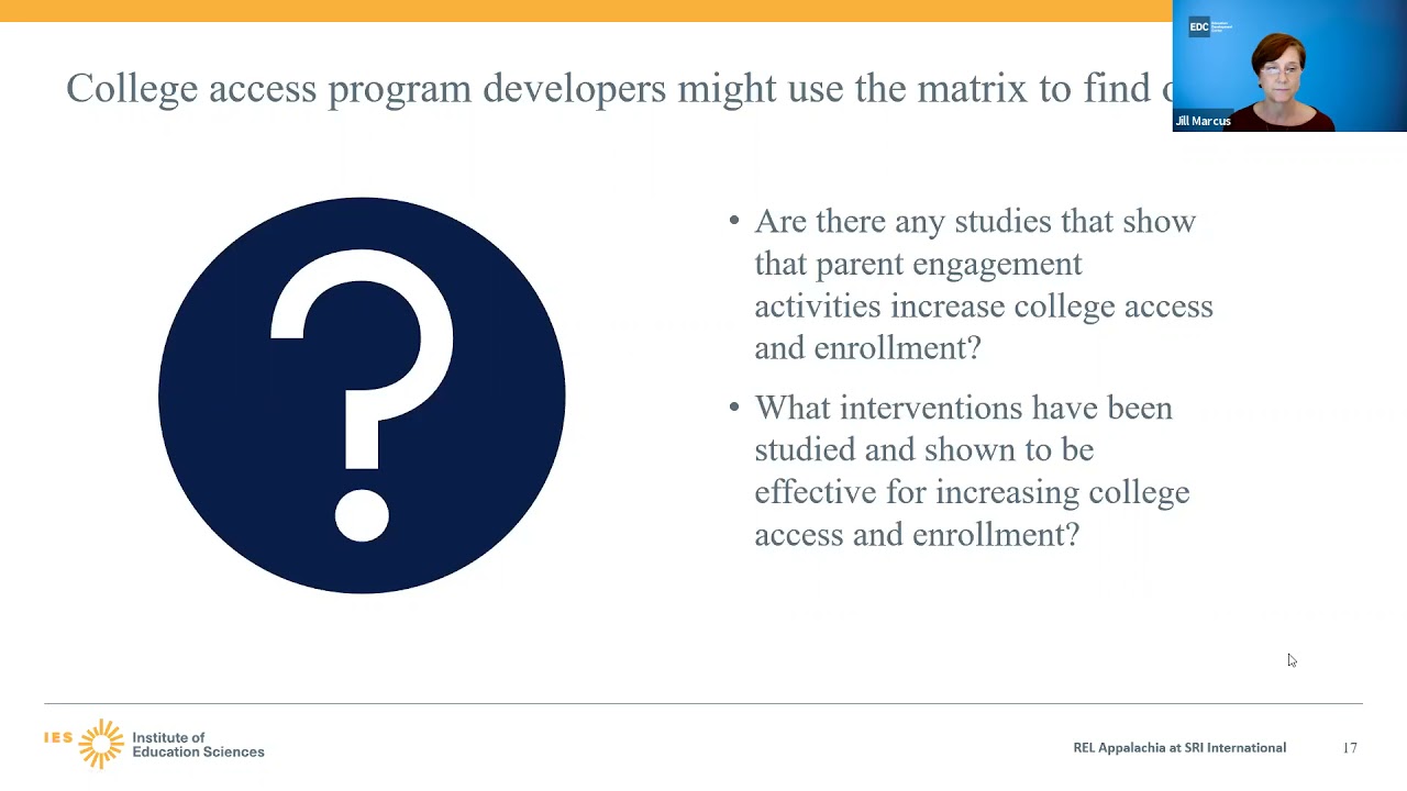 The College Access Evidence Matrix: Supporting Postsecondary Transitions (REL Appalachia)