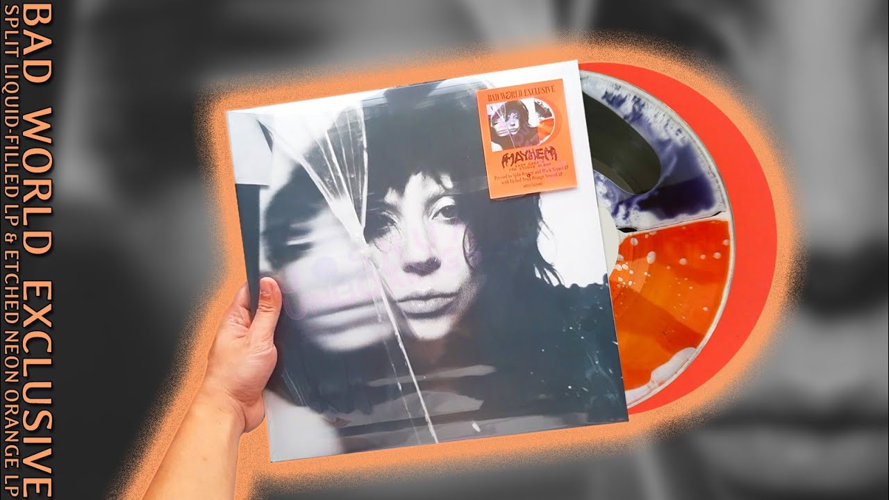 UNBOXING Lady Gaga - MAYHEM - Bad World Exclusive Split Liquid-Filled & Etched Second Vinyl LP Album