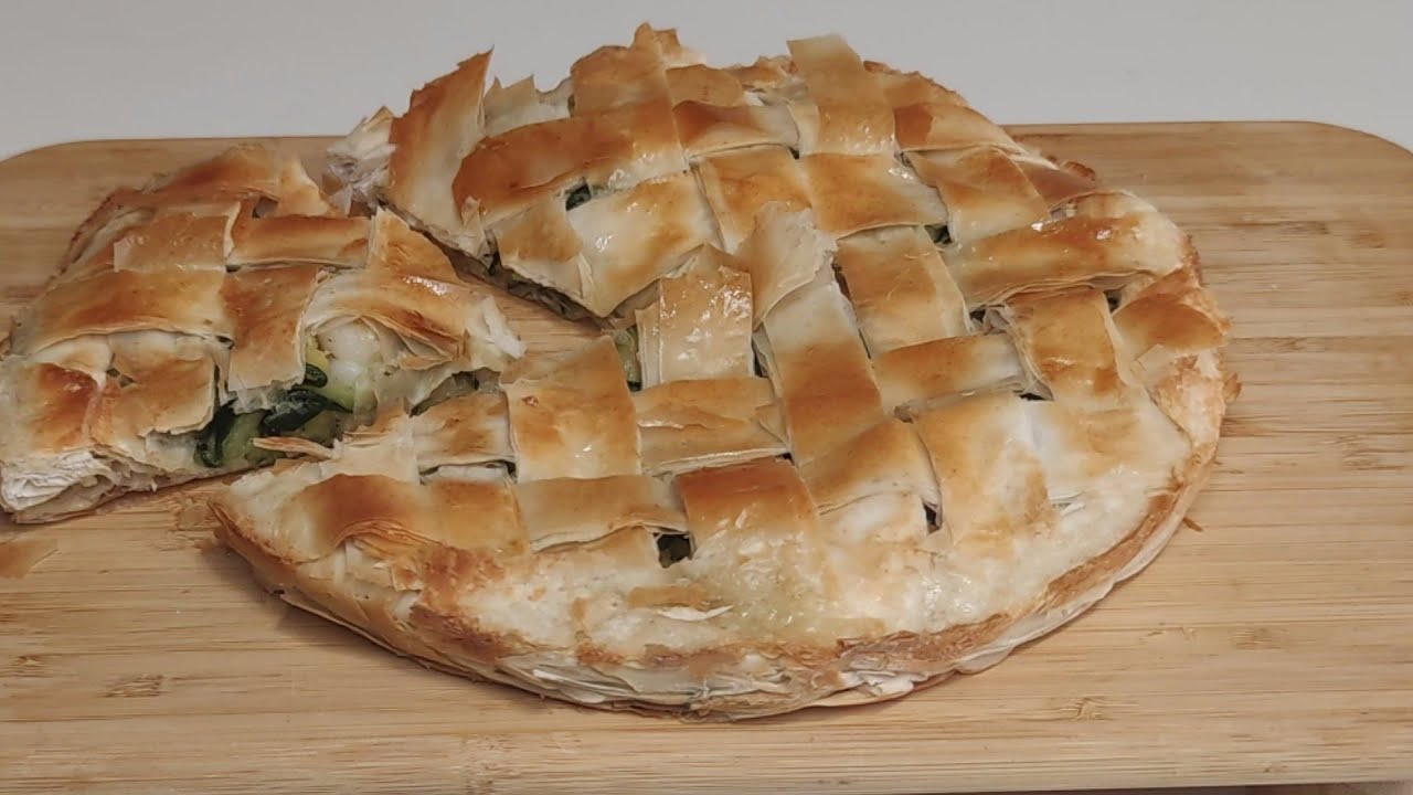 Una torta salata leggera con pasta fillo più buona della pasta sfoglia! Zucchine e gamberetti 🍤