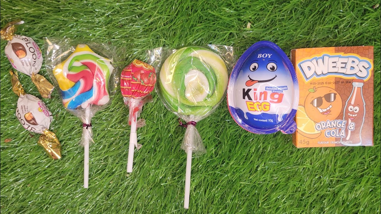ASMR Most Popular Candys / some lots of colorful rainbow lollipop candy / unpacking chocolate eat