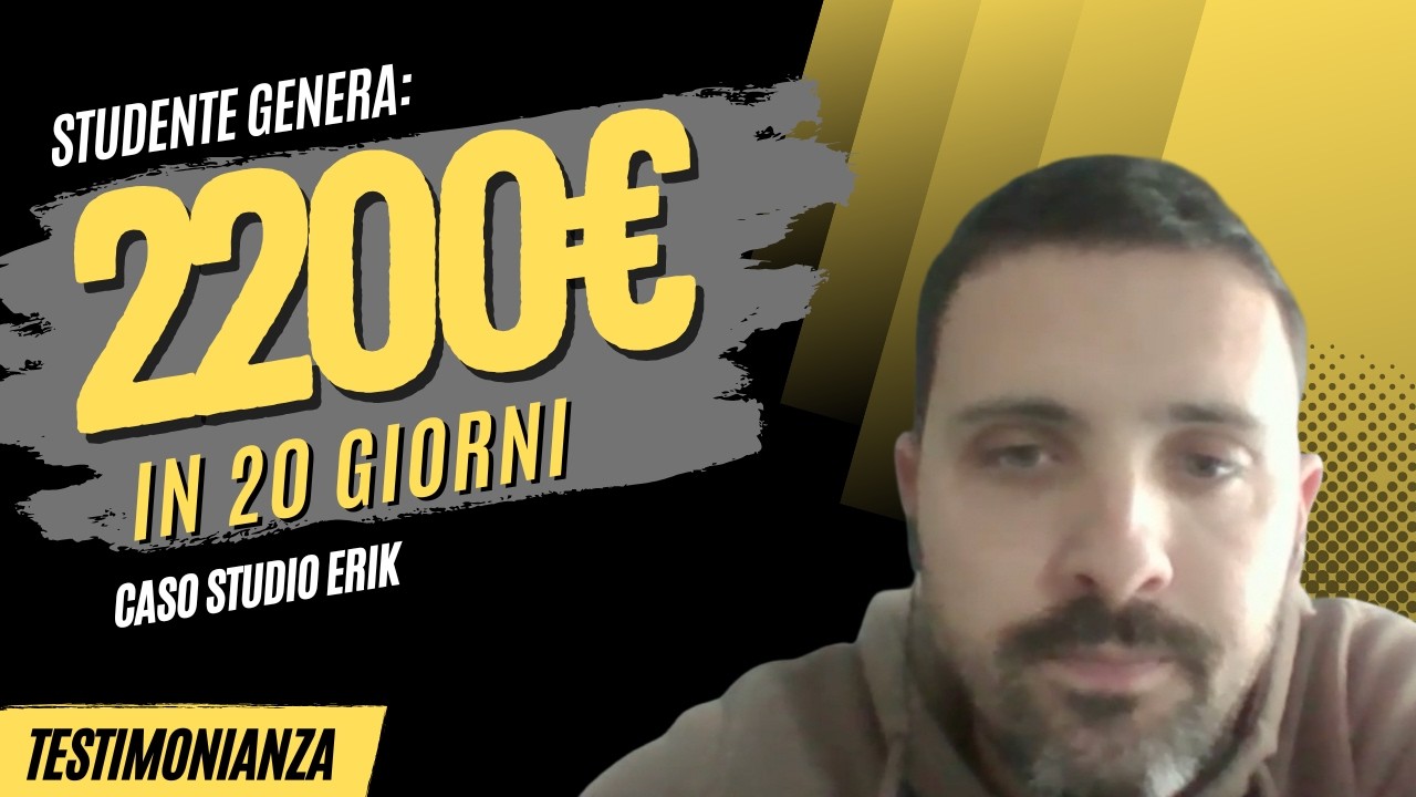Intervista Live ad Erik - Genera 2200€ in 20 giorni con il suo e-commerce