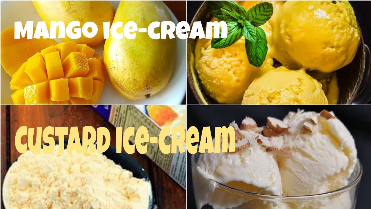 Custard ice-cream/Mango ice-cream/Home made ice-cream recipes/NFS