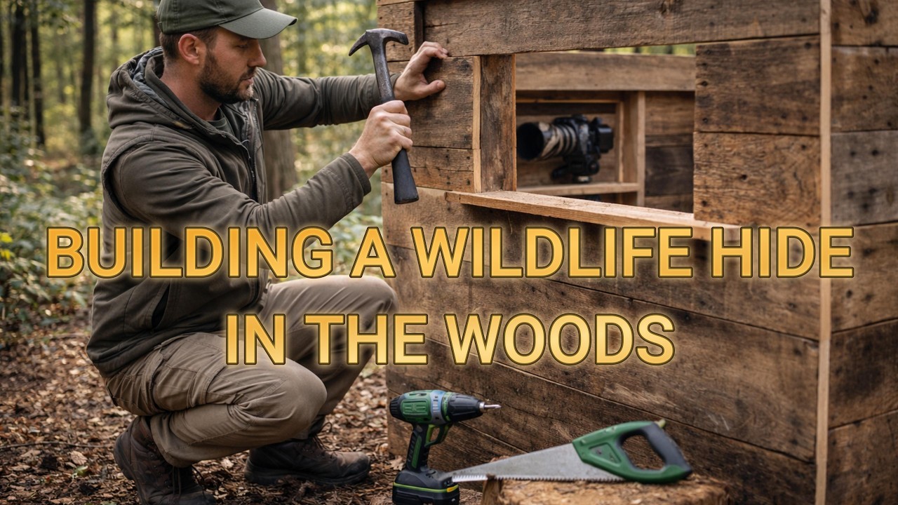 Building a wildlife hide in the woods part two