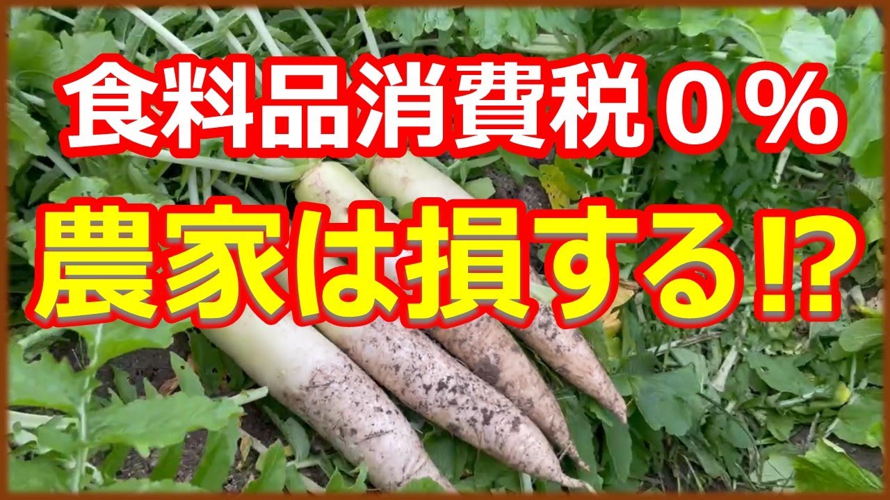 食料品消費税0％は農家にとって不利になるかもしれません。