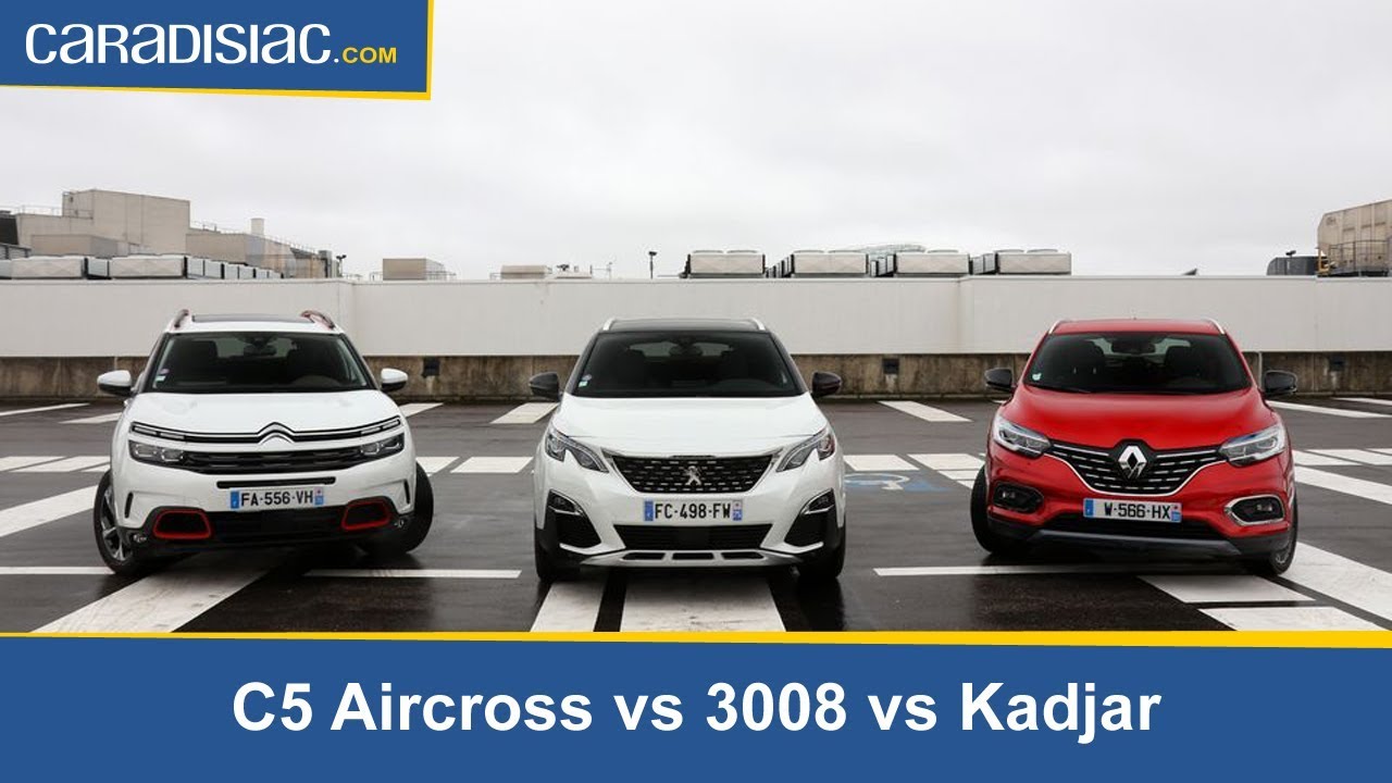 Comparatif SUV Citroën C5 Aircross Peugeot 3008 Renault Kadjar : suprématie en jeu.
