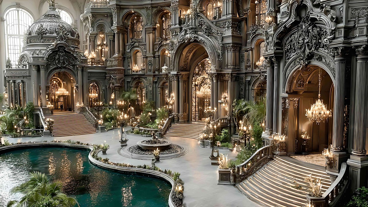 Explore the Most Opulent Mansions: Royal Grandeur, Flawless Craftsmanship, Light Dark Eternal Luxury
