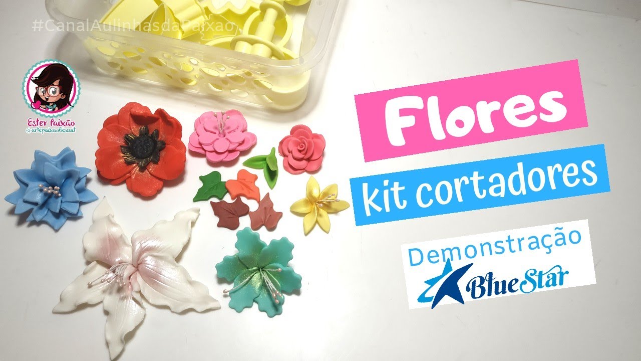 Flores em Biscuit Demonstração kit flores Bluestar