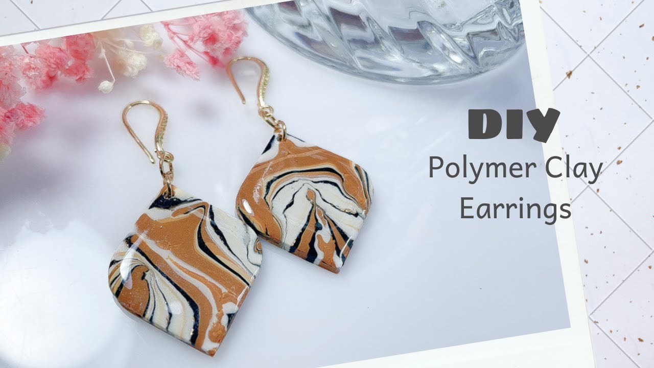 Crafting Distinctive Golden Polymer Clay Earrings | How to make polymer clay earrings | DIY