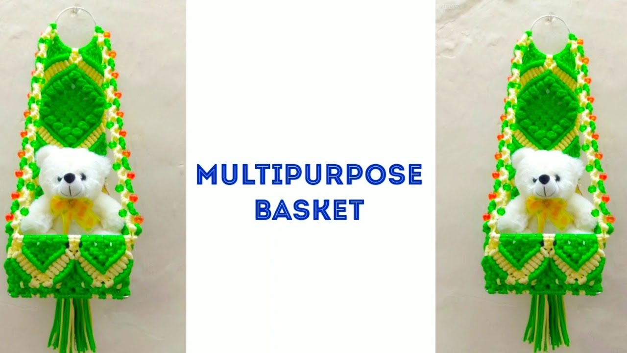 How to make macrame basket new design /macrame basket 2020/ hanging macrame basket new design