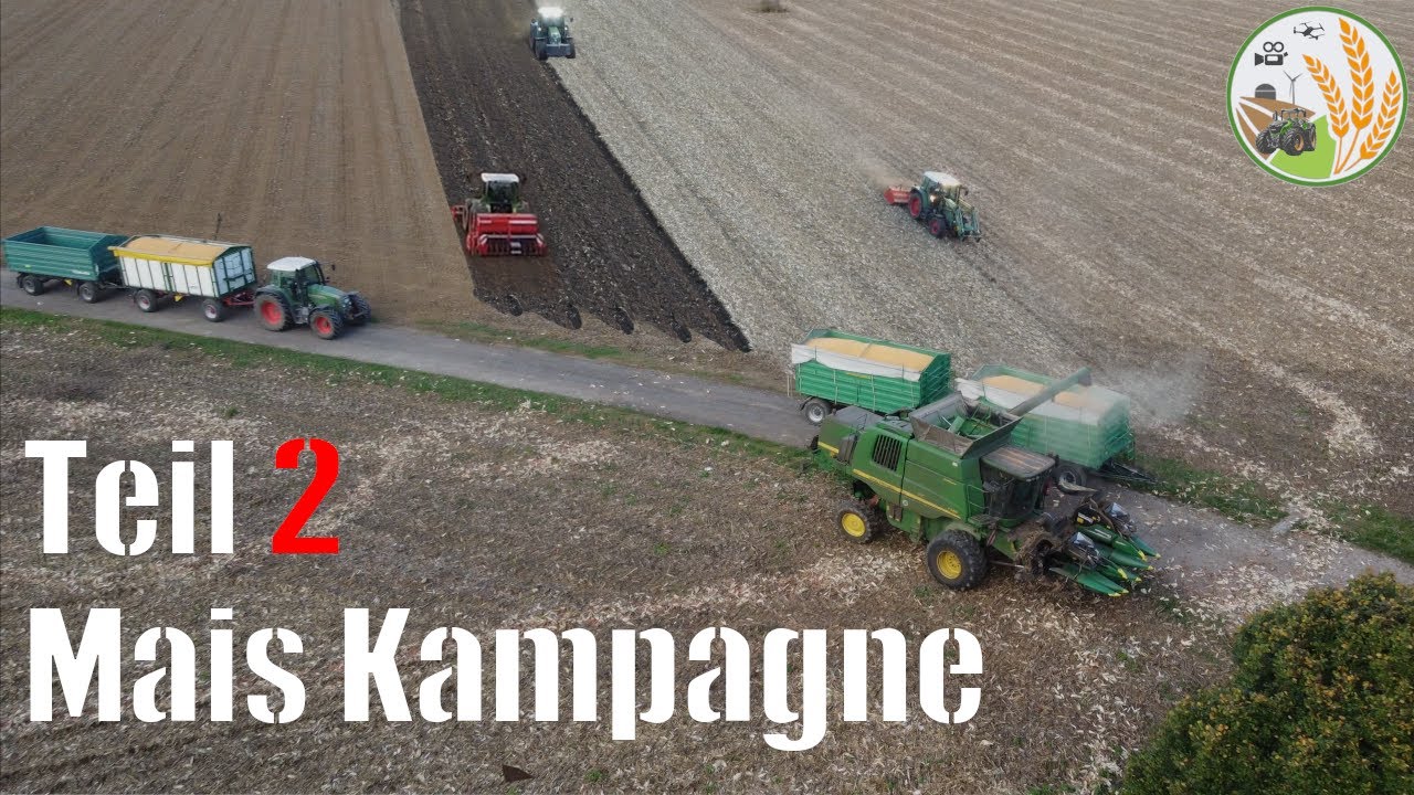 Maisernte und Weizensaat 2022 (4k) Landwirtschaftlicher Betrieb Sattler