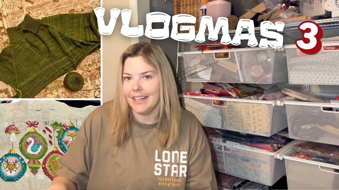 Vlogmas #3 - Packing the Quilt Closet, Winter Ornament SAL and Zipper Sweater Updates