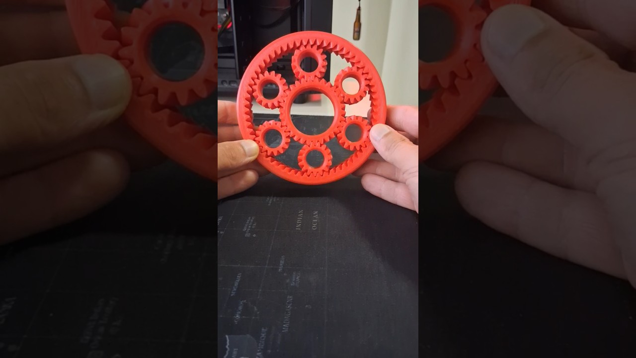 Planetary Gear Fidget Spinner 3D printed #3d #3dprinting #gear #fidget #toys #games #shorts