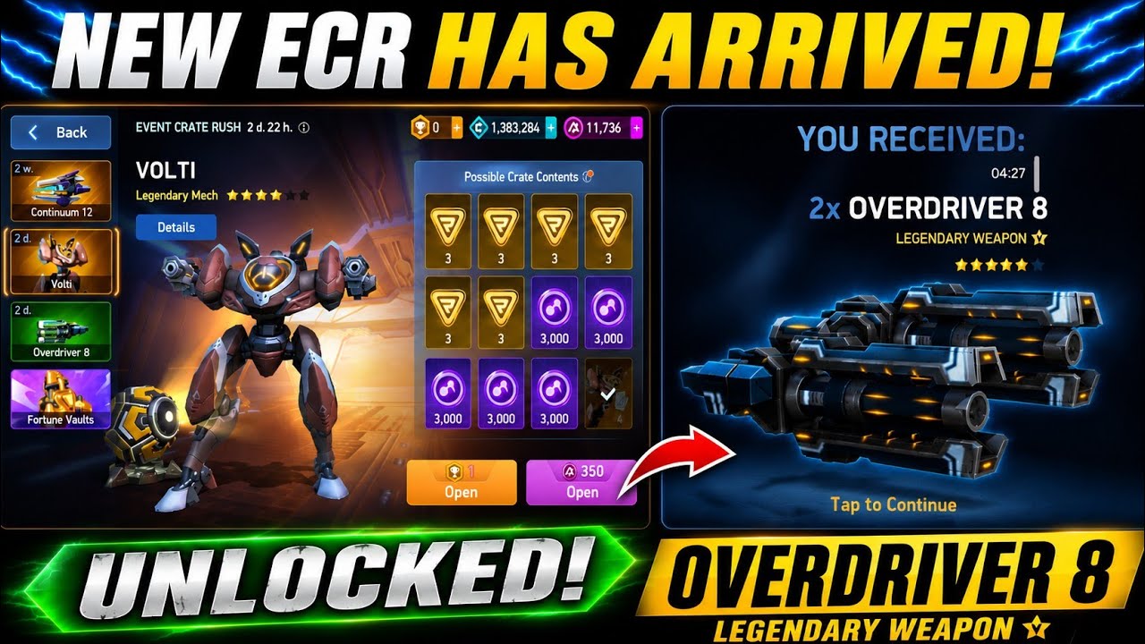 NEW ECR UPDATE! 😱 I UNLOCKED OVERDRIVER 8! | Mech Arena