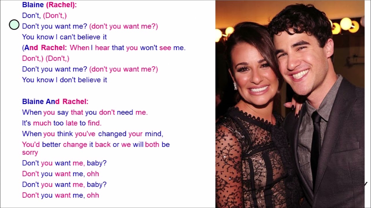 Don’t You Want Me Glee Lyrics