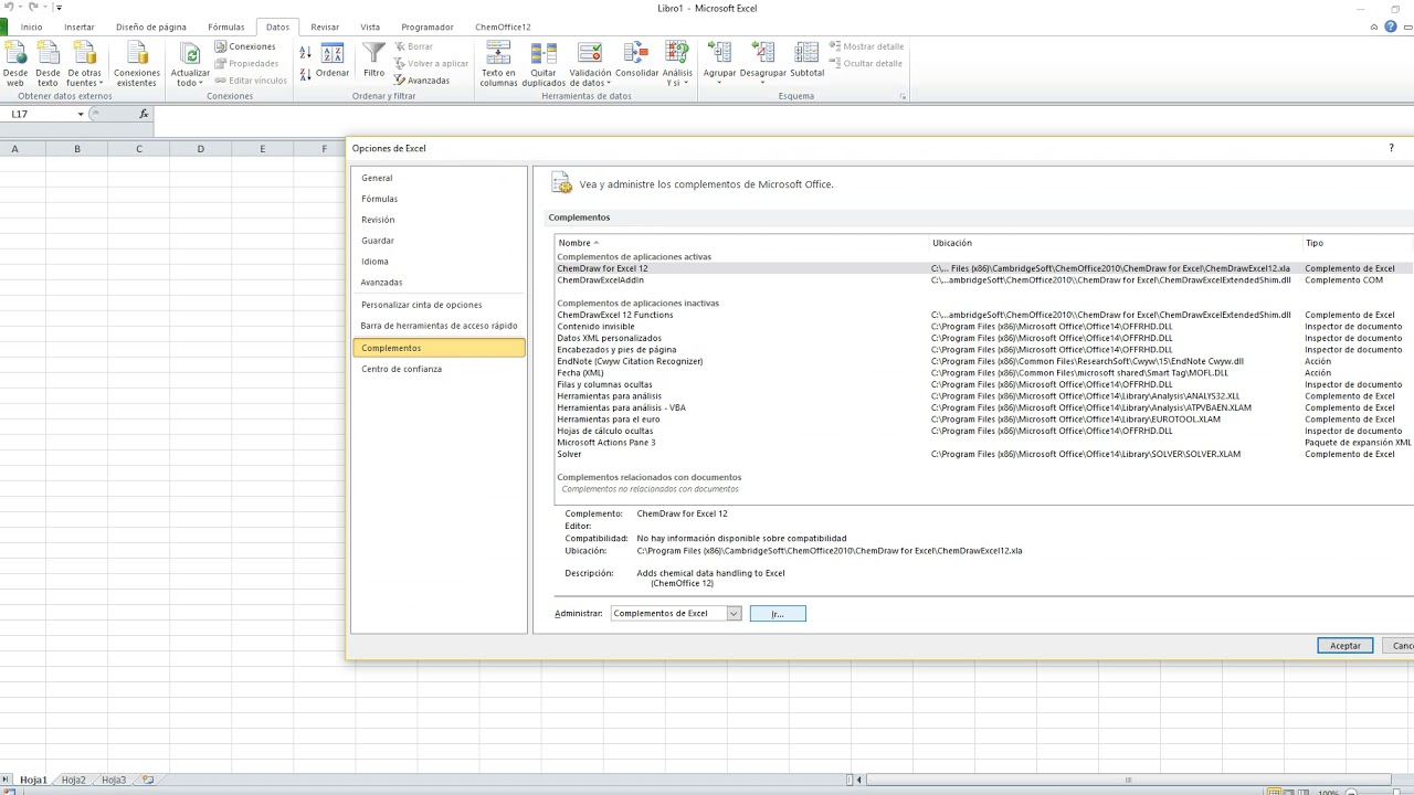 activacion herramientas para analisis de datos
