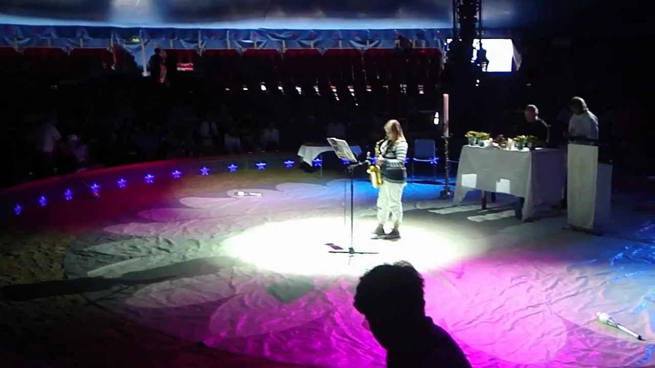 Dorina playing saxophone at the circus 3 years ago :)