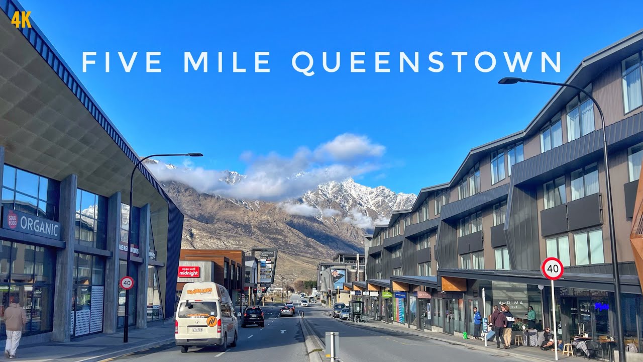 Queenstown Five Mile Shopping Centre Walk Jun 2024 | Queenstown Winter | New Zealand Walking Tour 4K