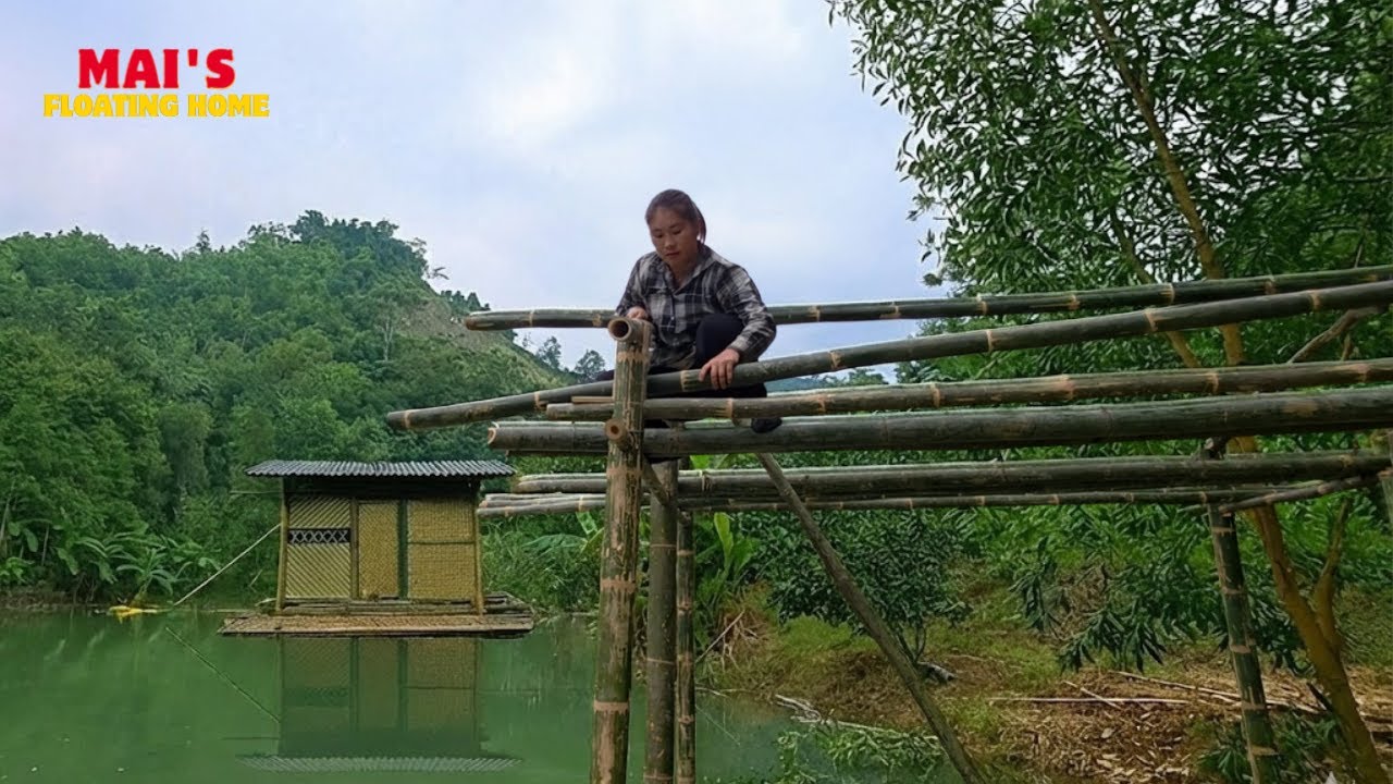 Floating Bamboo Home Build:Frame Finished & Wild Cassava Dinner | Mai&rsquo;s Floating Home