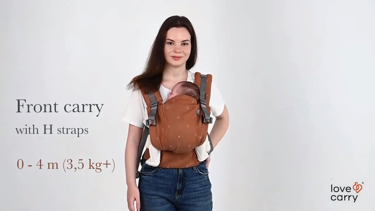 Love & Carry ONE Porte-Bébé -Portage Ventral en H 0- 4 mois