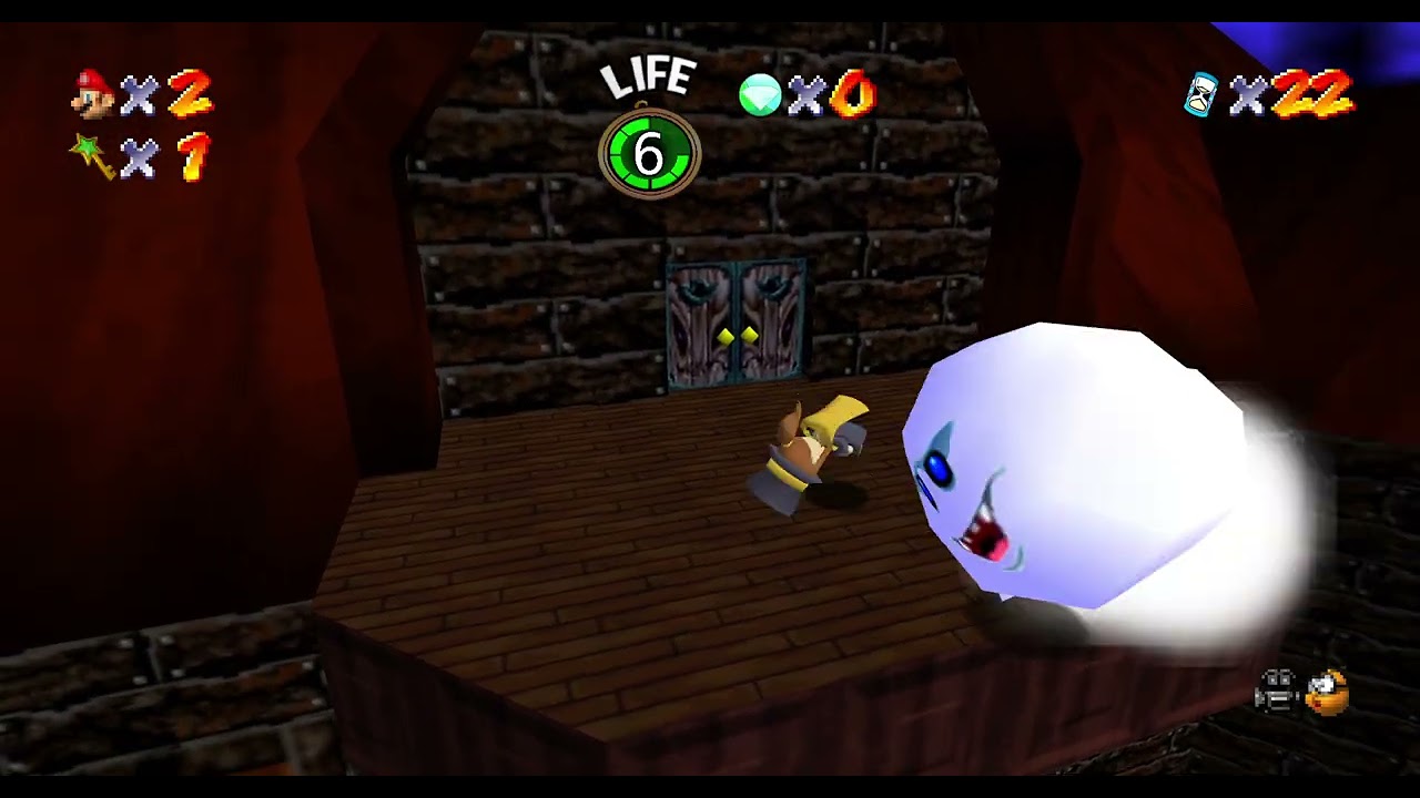 Hat Kid removes a ghost from the mansion