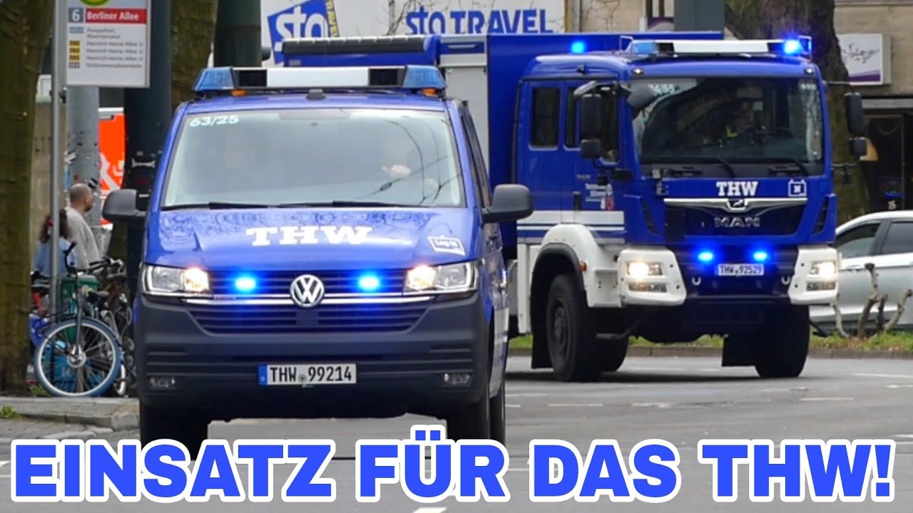 [SCHWERES DURCHKOMMEN] Einsatzfahrten des THW Düsseldorf