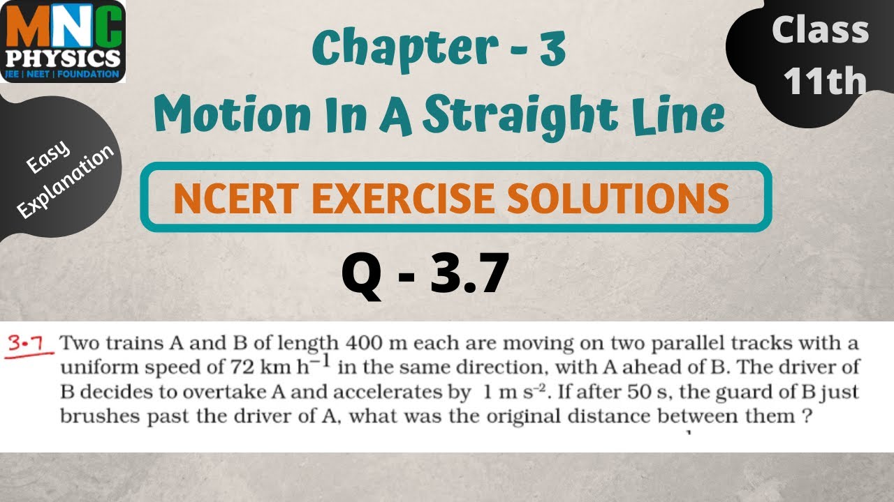 two trains a and b of length 400m each are moving on two parallel tracks || physics numerical 11th