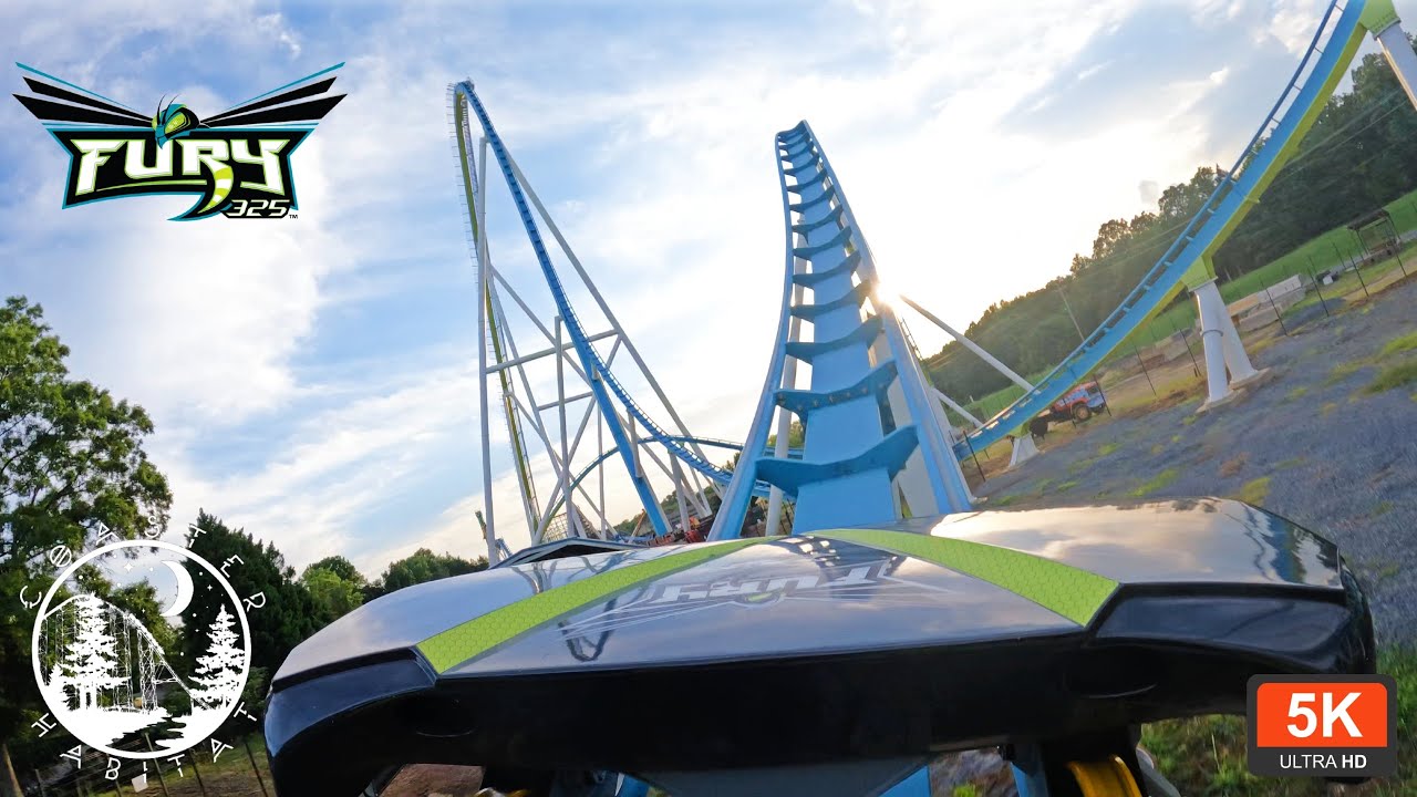 Fury 325 Front Row On Ride POV 5K 60 FPS | 2022 Best Steel Coaster Golden Ticket Winner | Carowinds