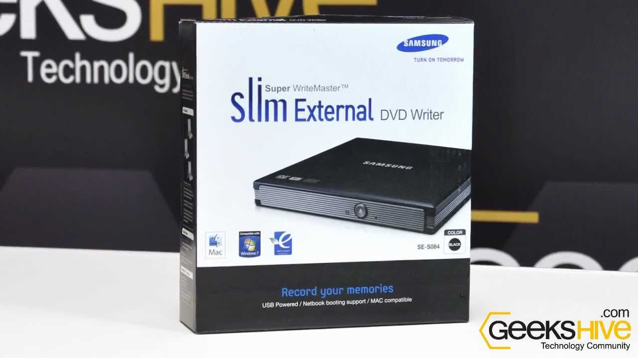 Grabadora de DVD externa Samsung SE-S084F/RSBS - review by www.geekshive.com (Español)