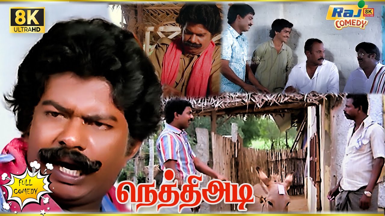 Nethiyadi Movie 8K Full Comedy | Pandiarajan | Vaishnavi | Janagaraj | Senthil | Raj 8k Comedy