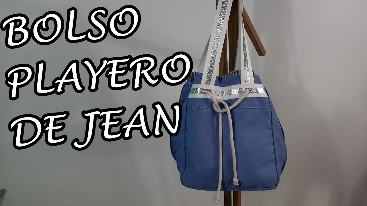 BOLSO PLAYERO EN JEAN// CFP Nº410//JEANS BAG //Di Benedetto, Alfredo Moldes Incluidos