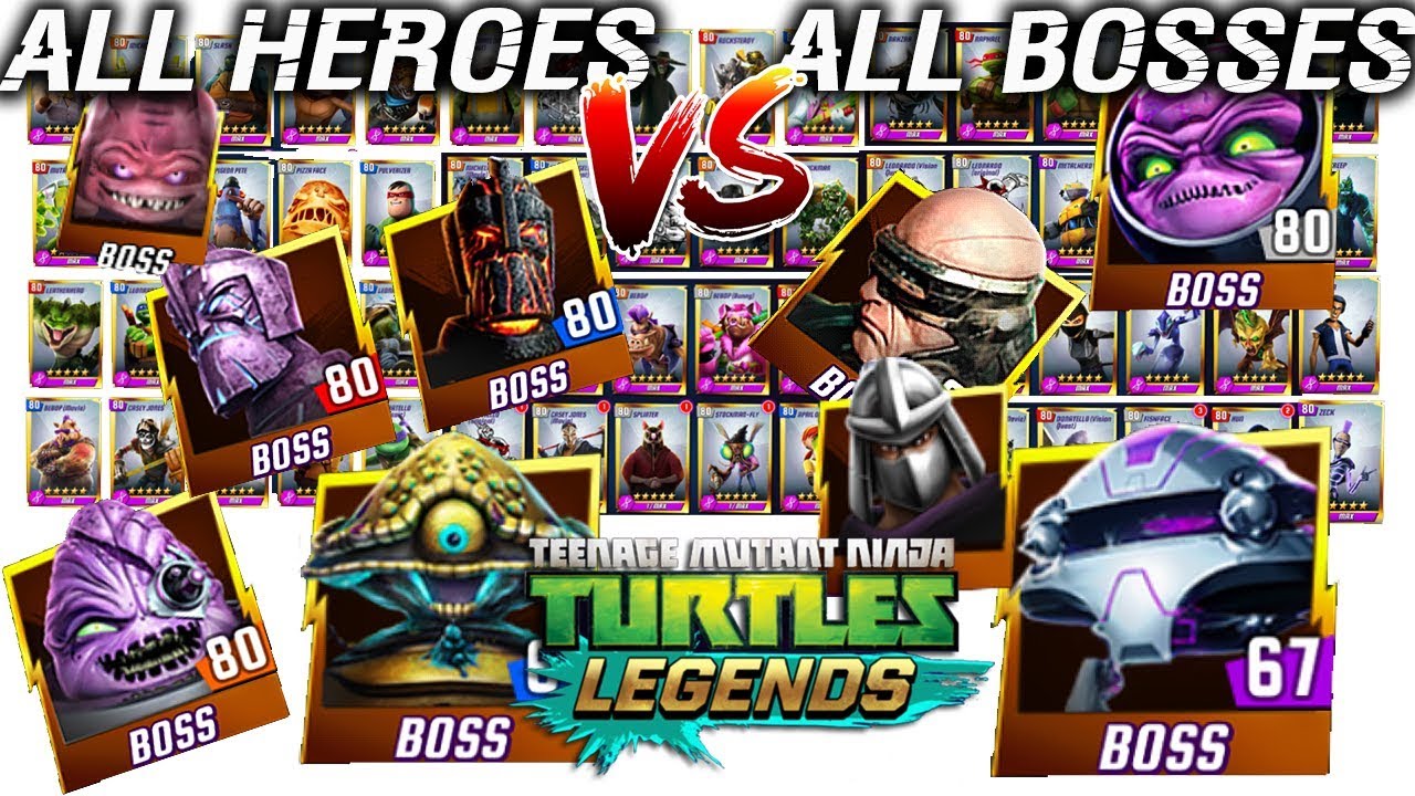 All Heroes VS All Bosses - TMNT Legends  gameplay