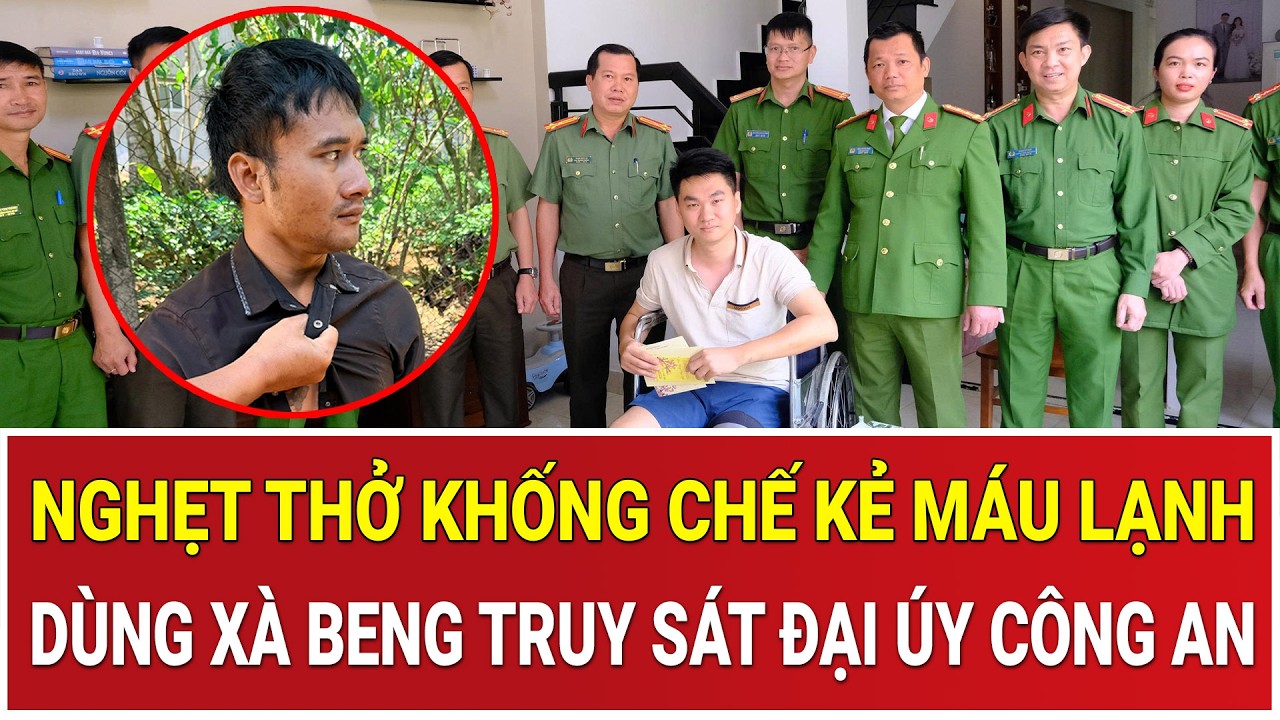 Nghẹt thở hiện trường khống chế kẻ máu lạnh dùng xà beng truy sát dã man Đại úy Công an