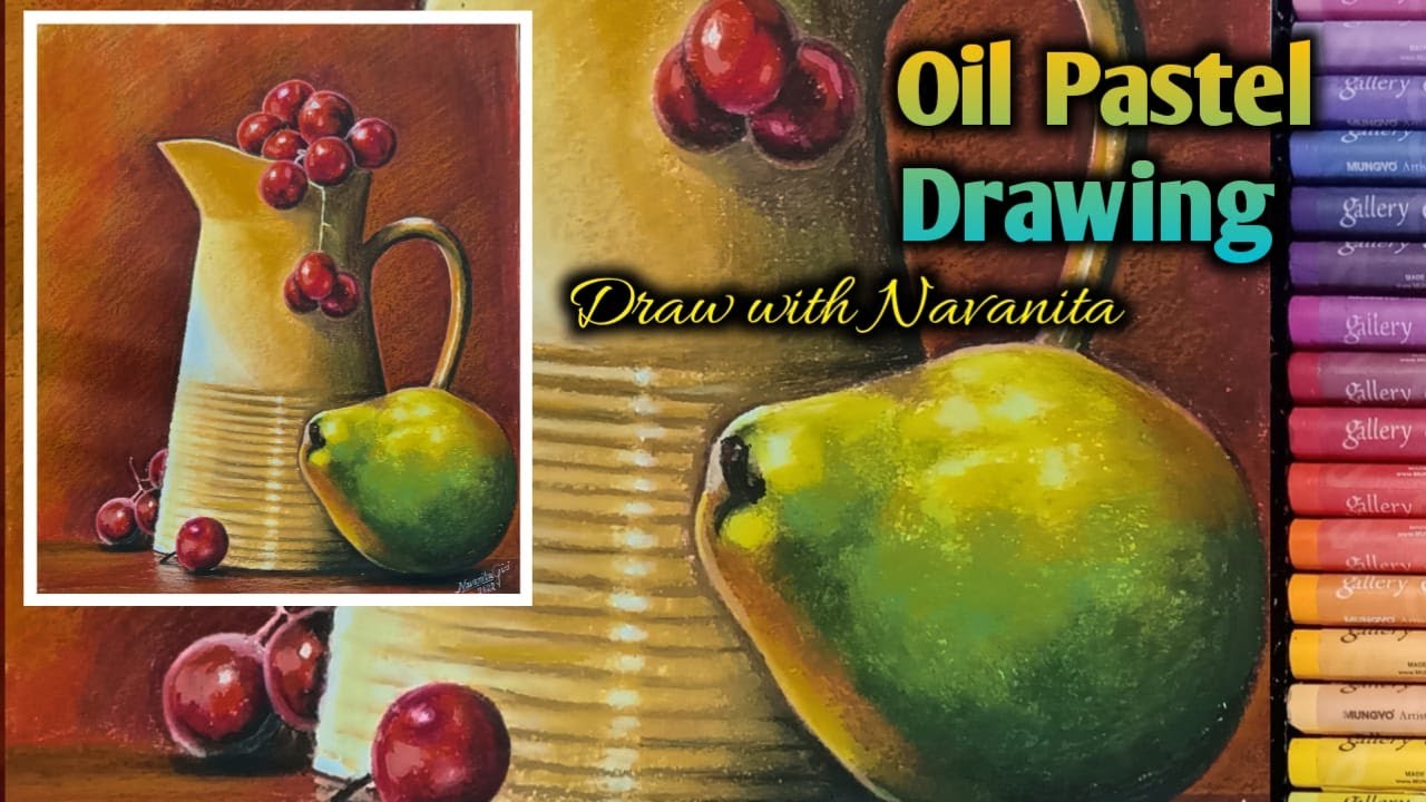 Drawing Still life / Oil pastel drawing/Online class demo