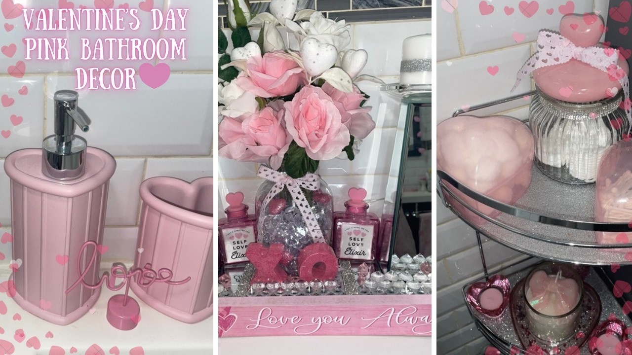🩷Valentine’s Day Pink Glam Bathroom Vibes | Decorate With Me! 