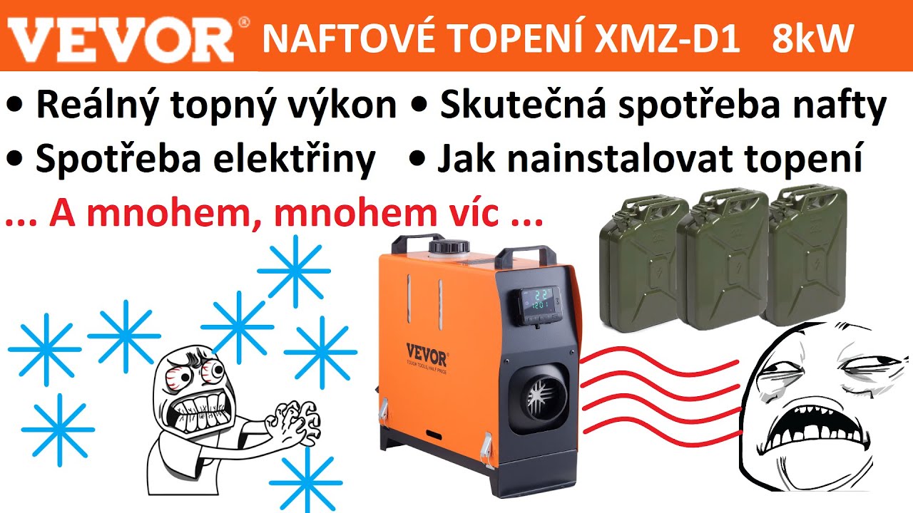 Bufík Vevor 8kW All in one, aneb naftové topení do dílny i na chatu