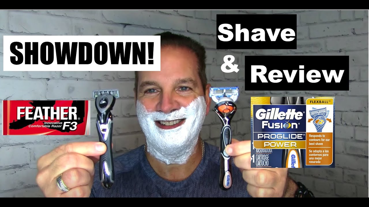 СРАЖЕНИЕ! Gillette Fusion Proglide против бритвы Feather F3