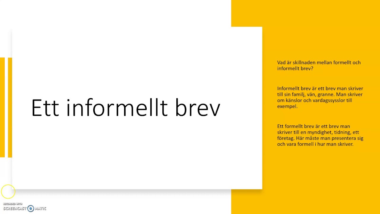 Informellt brev/mejl.