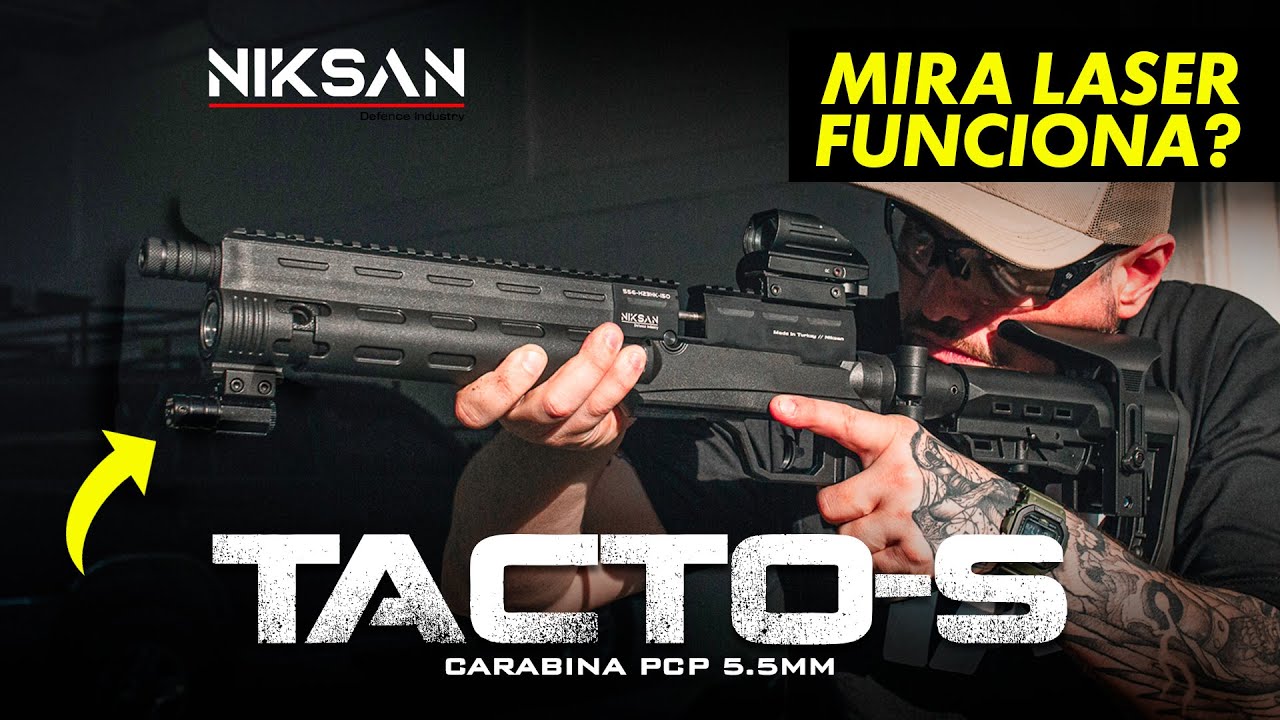 PCP Niksan TACTO-S 5.5mm Com Mira Laser - Como Se Comporta a Carabina Tática da Niksan
