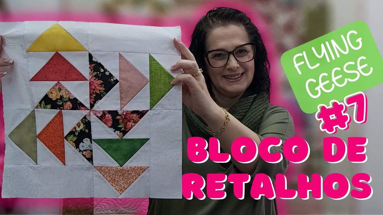 PAINEL SCRAPS #7 | BLOCO FLYING GEESE - Bloco com retalhos dica de Patchwork -  Bloco Voo do Ganso