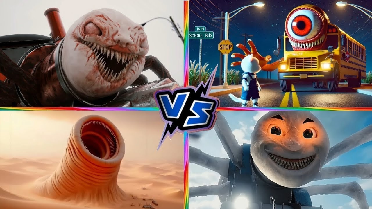 Choo choo Charles Vs Braineater Bus Vs Erosion Worm Vs Cursed Thomas | Pepe Viral Music | Tiles Hop!