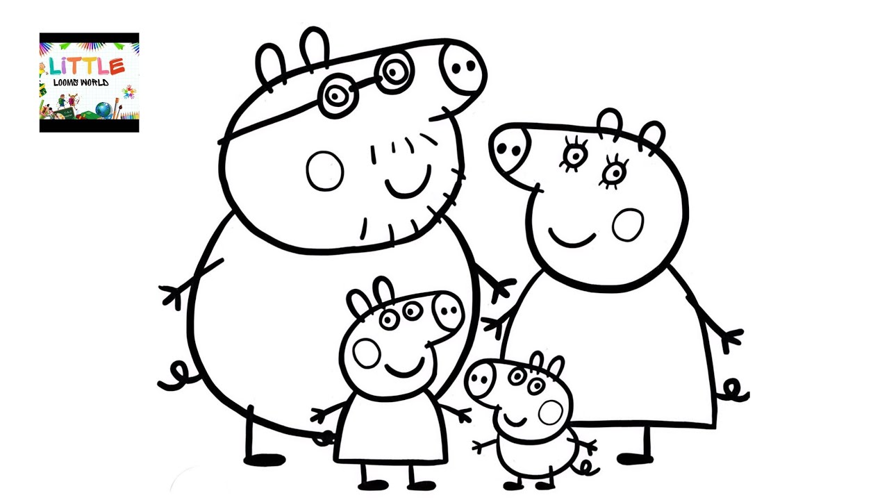 Peppa Pig Family Coloring 🎨 | Fun Cartoon Coloring for Toddlers