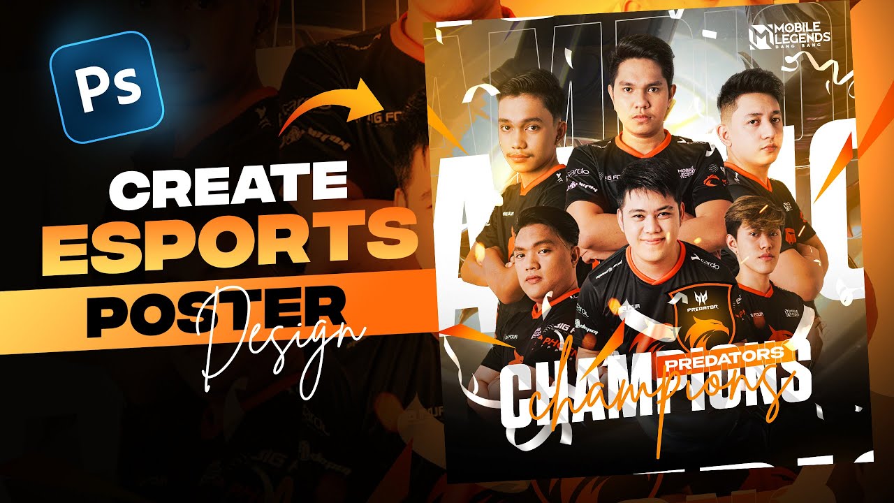 How To Create Proffesional Esports Poster Design In Photoshop Free Template |Full Tutorial Speed Art