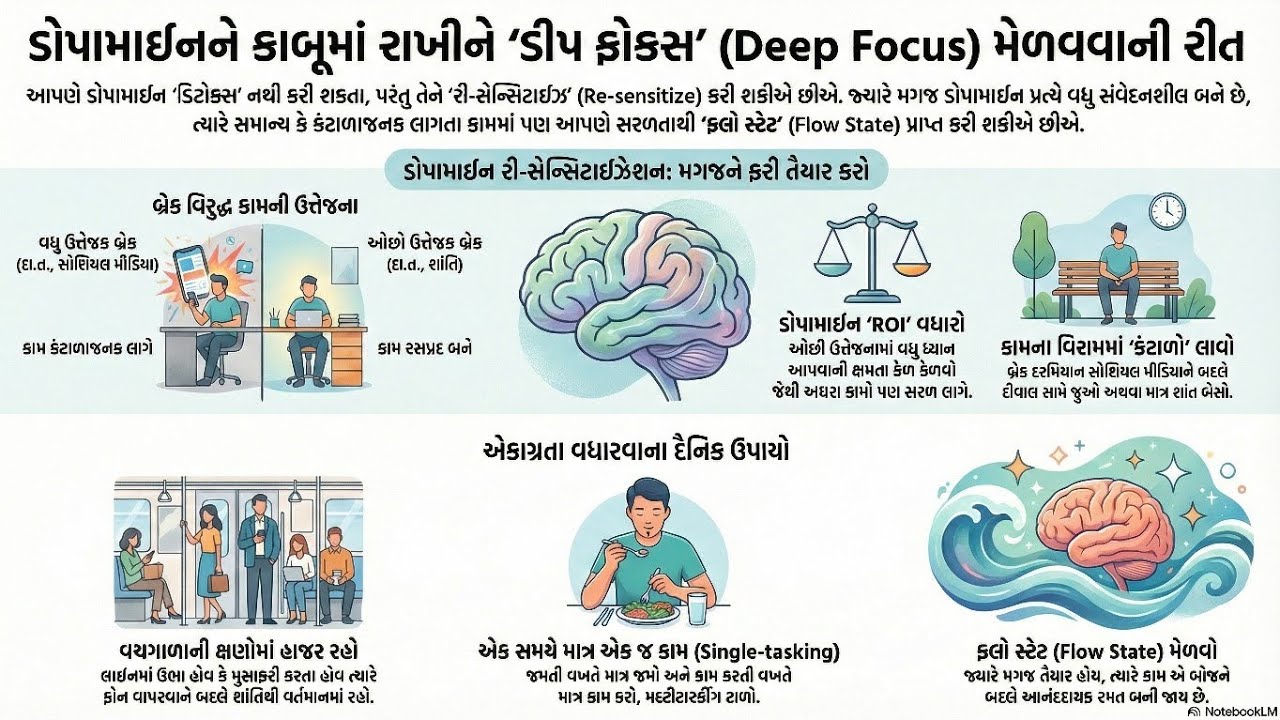 ડોપામીન દ્વારા કાર્યક્ષમતા અને એકાગ્રતાની પ્રાપ્તિ | કંટાળાજનક કામને ડોપામાઇનથી રસપ્રદ બનાવો | 🧠 